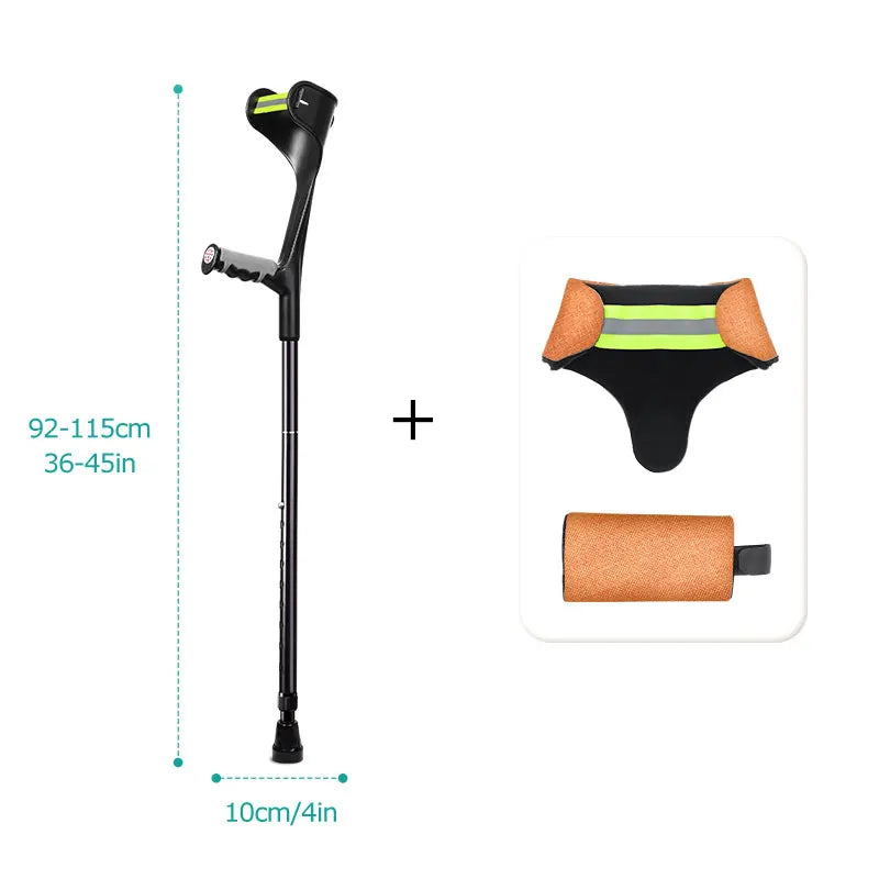 Lefeke Forearm Crutches Foldable Adjustable Aluminium Walk Easy Elbow Crutch Lightweight Walking Stick