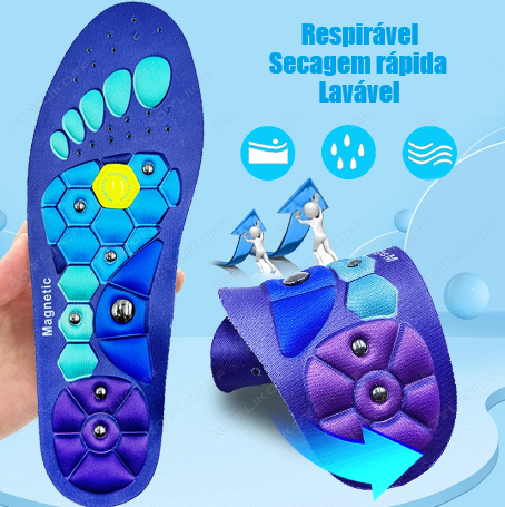 Palmilhas Ortopédicas Magnéticas com Acupressão