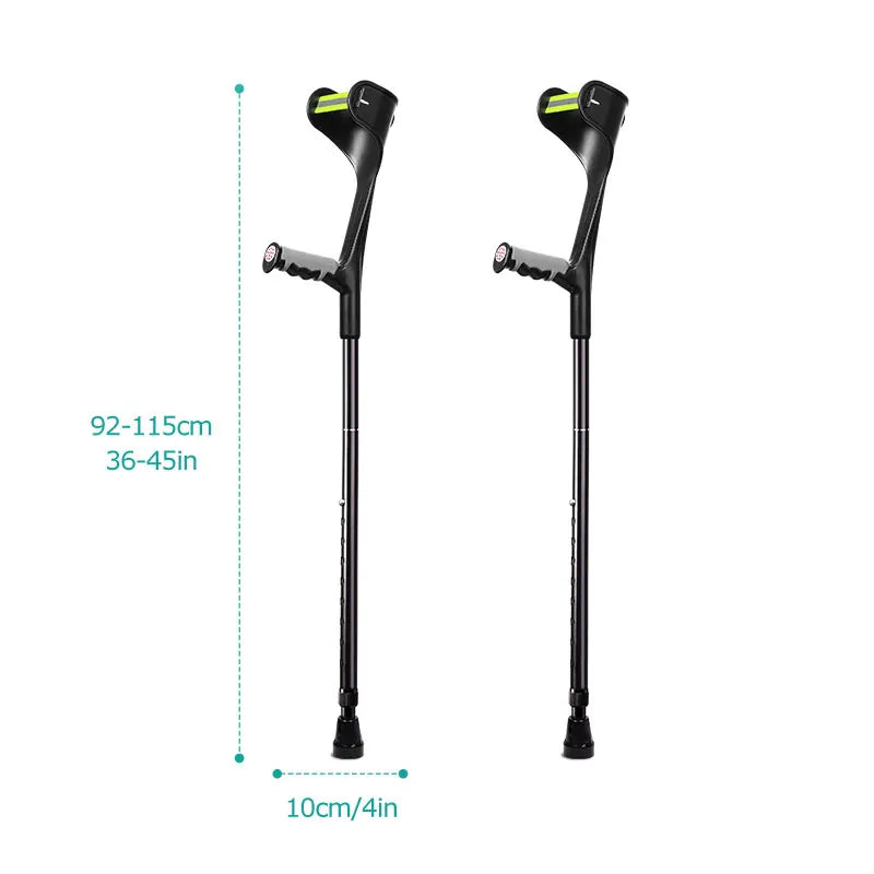 Lefeke Forearm Crutches Foldable Adjustable Aluminium Walk Easy Elbow Crutch Lightweight Walking Stick