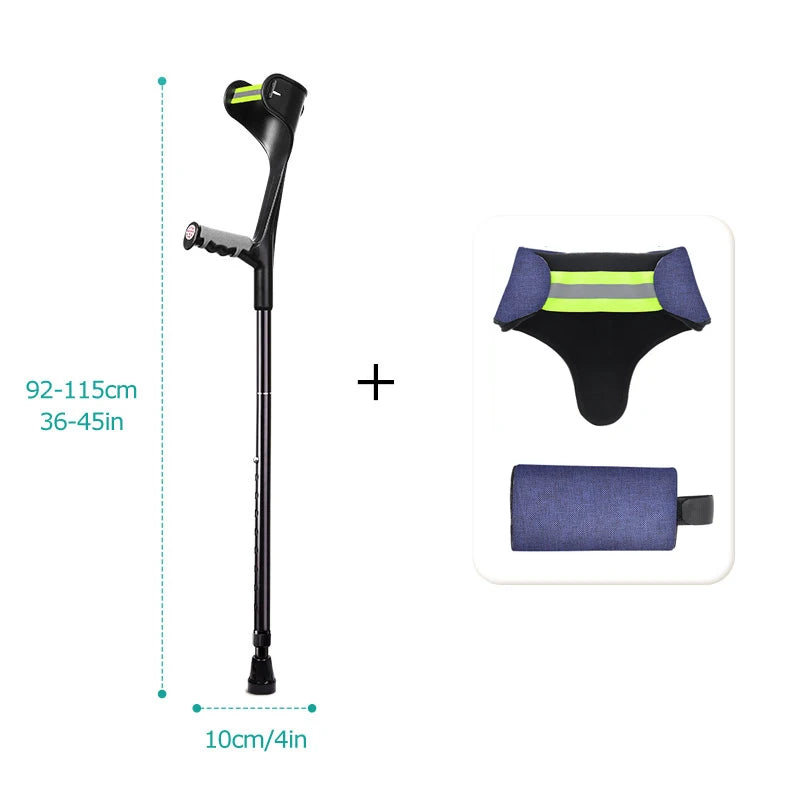 Lefeke Forearm Crutches Foldable Adjustable Aluminium Walk Easy Elbow Crutch Lightweight Walking Stick