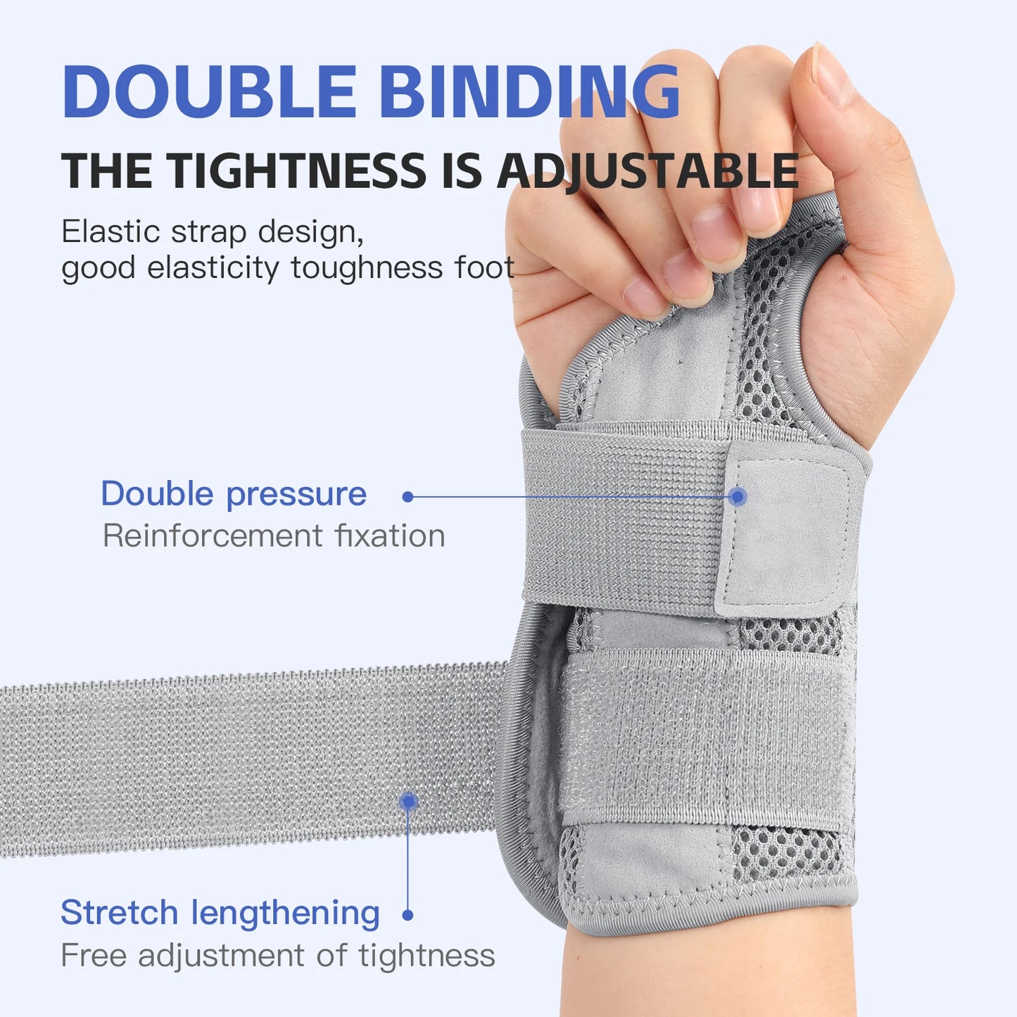 Wrist Brace for Carpal Tunnel Support Brace with Splints Hand Support for Arthritis Tendonitis Sprain Injuries Wrist Pain 1PC