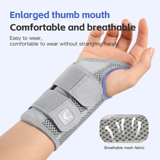 Wrist Brace for Carpal Tunnel Support Brace with Splints Hand Support for Arthritis Tendonitis Sprain Injuries Wrist Pain 1PC