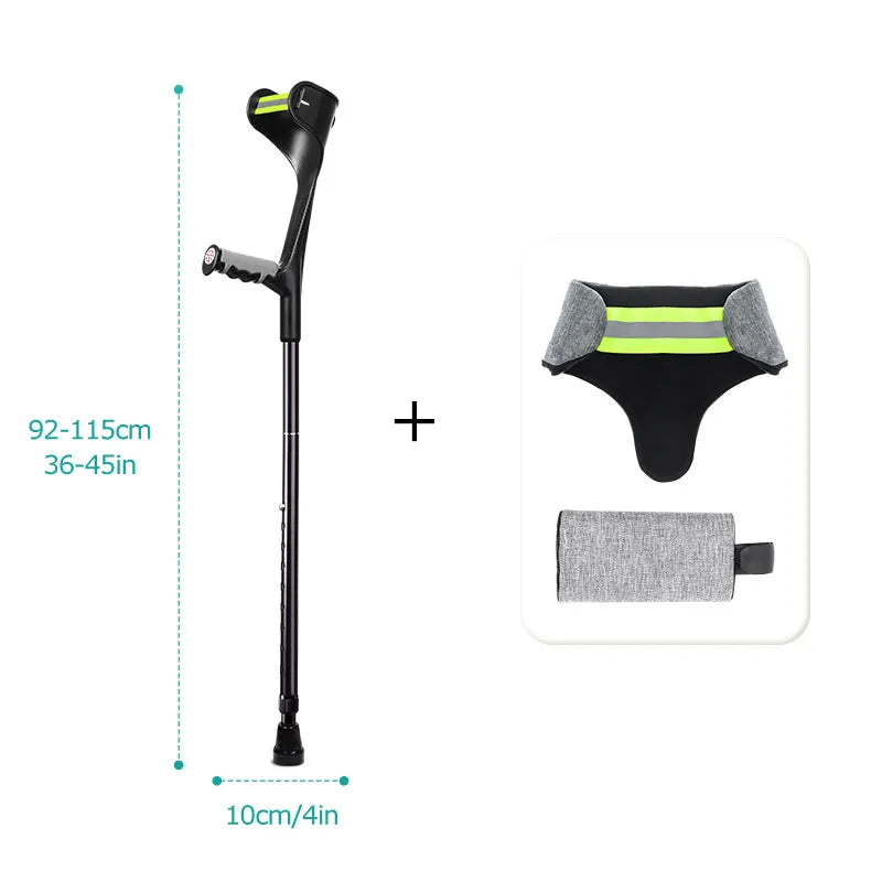 Lefeke Forearm Crutches Foldable Adjustable Aluminium Walk Easy Elbow Crutch Lightweight Walking Stick