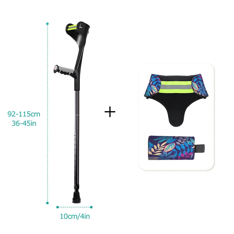 Lefeke Forearm Crutches Foldable Adjustable Aluminium Walk Easy Elbow Crutch Lightweight Walking Stick